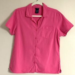 Basic Editions || pink cotton‎ button down VTG Med